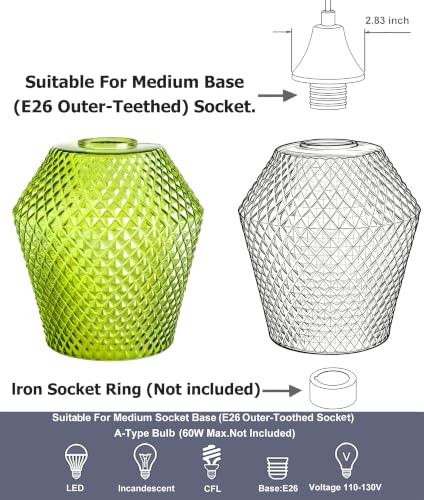 2Pcs Small Glass Lamp Shades (2 Count)