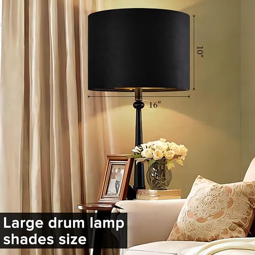 Black Velvet Lamp Shades Set of 2 (2 Count)