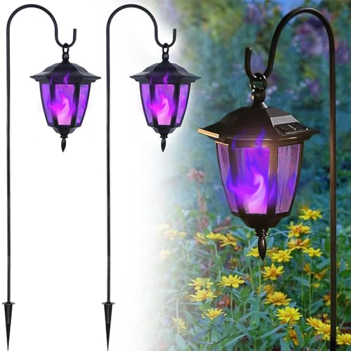 2 Pack Solar Halloween Flame Hanging Lights Outdoor (4 Count)