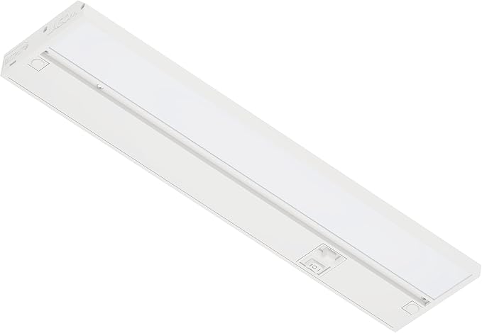 LAGOM Halo Under Cabinet Light, 12‑Inch Hardwired Dimmable LED, 2700K/4000K/5000K, Power Cord Sold Separately, White, UC0112WH27