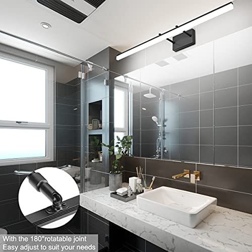 Modern LED Vanity Light Adjustable Bathroom Light Fixtures Over Mirror Rotatable Vanity Lighting 5500K 40 inch Black