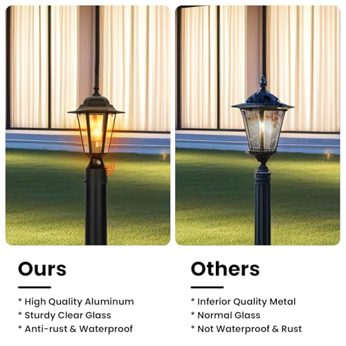 15"H Dusk to Dawn Outdoor Post Light