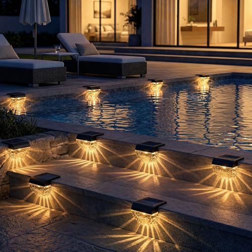 8 Pack Solar Deck Lights Outdoor (8 Count)
