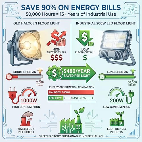 200W LED Flood Lights Outdoor 25000LM 6500K Daylight (2 Count)