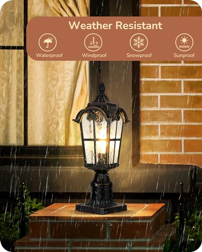 Dusk to Dawn Outdoor Post Light with Pier Mount Base
