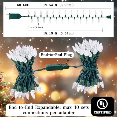 C6 Gentle Twinkle Christmas Lights (Warm White / 60 LED)