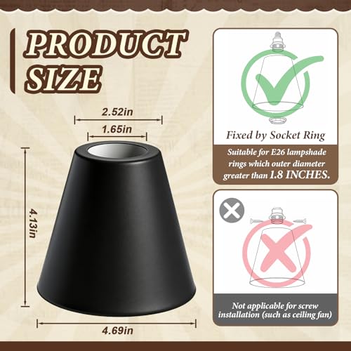 2 Pcs Black Cone Industrial Replacement Lamp Shades (2 Count)