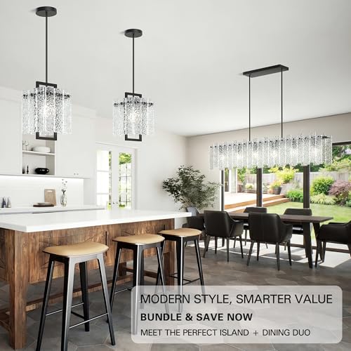 Modern Black Rectangle Chandelier