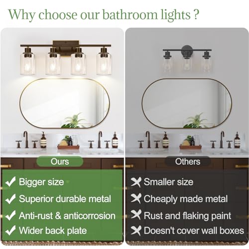 4 Light Bathroom Light Fixtures (4 Count)