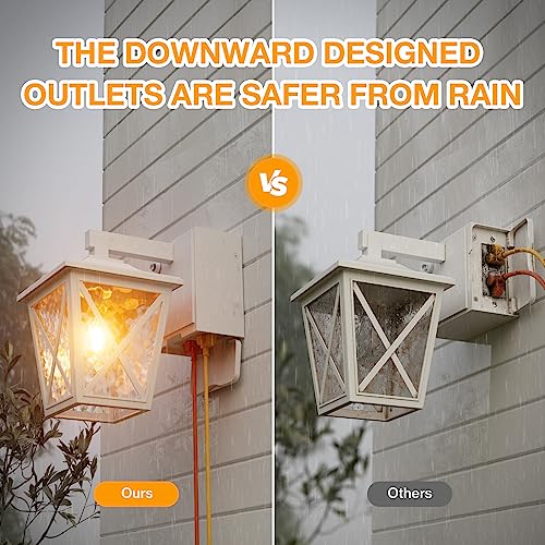 Porch Lights with GFCI Outlet Aircraft Grade Aluminum Alloy