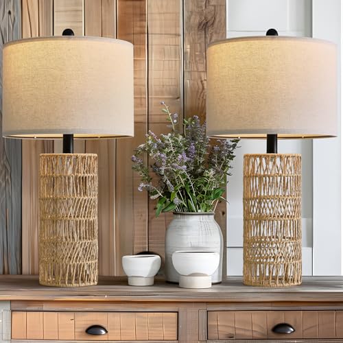 22.5" Boho Table Lamps Set of 2 for Living Room (2 Count)