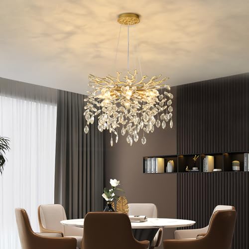 18" Gold Crystal Chandelier 6