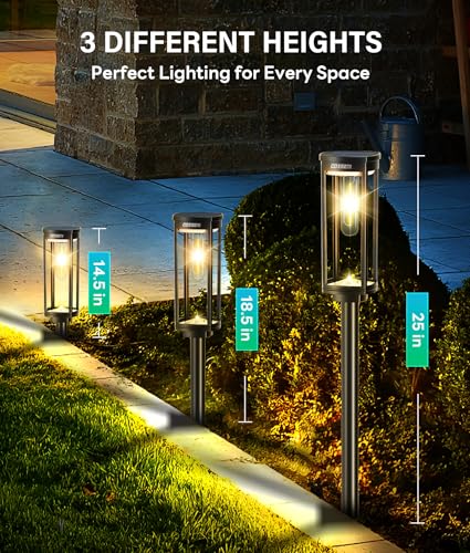 Solar Pathway Lights Outdoor Waterproof Warm White (2 Count)