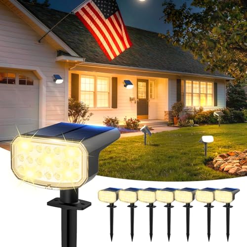Solar Spotlights Outdoor Waterproof with Focus Beam (8 Count)