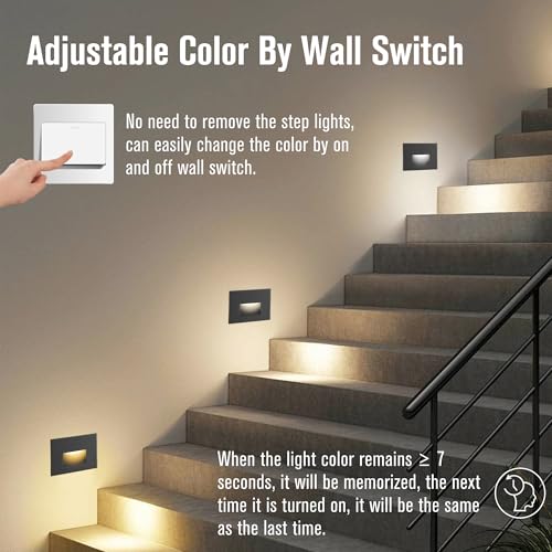 LED Step Lights Outdoor Stair Light Indoor (6 Count)
