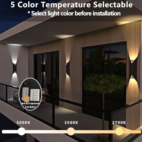 14" LED Outdoor Wall Sconce (2 Count)