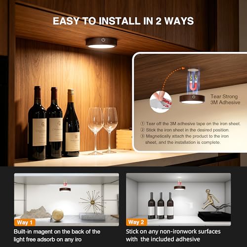 Puck Lights with Remote Control Rechargeable