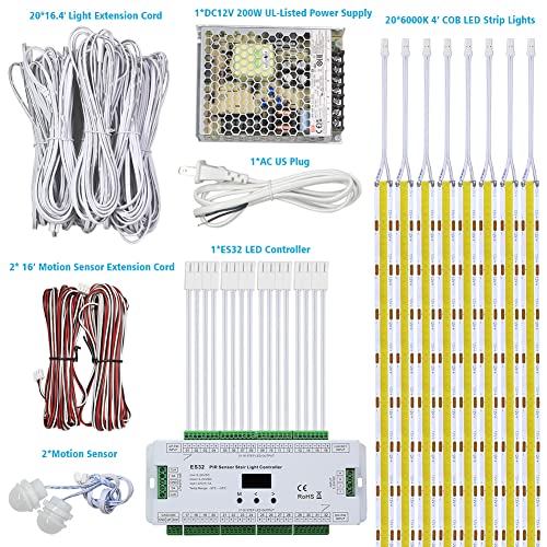 20 Step Intelligent Motion Sensor Stair Lights Kit (20 Foot)
