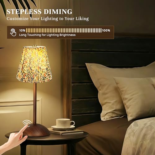 Small Vintage Cordless Table Lamp