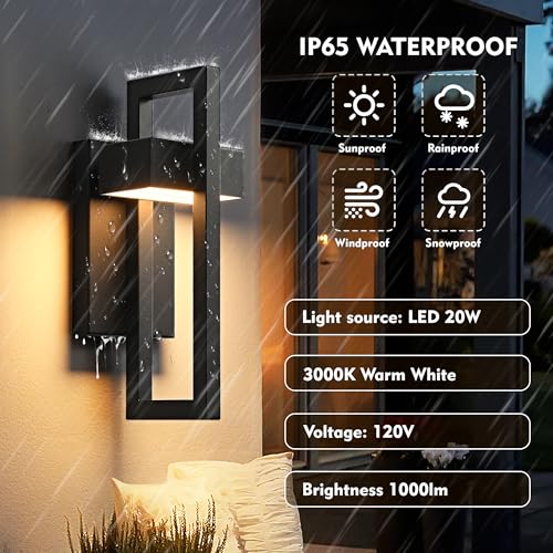 Outdoor Wall Lights Modern LED Exterior Lighting Fixtures (2 Count)