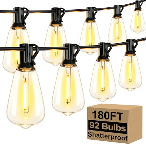 180FT Outdoor String Lights 94 Bulbs