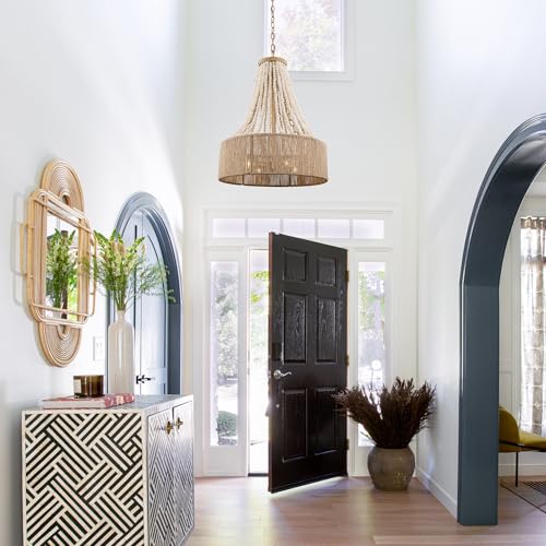 Wood Beaded Chandelier