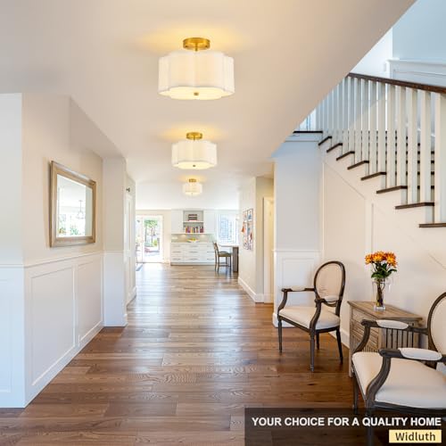 12.9" Gold Semi Flush Mount Ceiling Light