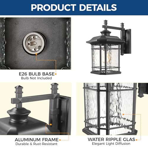 Extra Large Outdoor Light Fixtures Wall Mount Black Exterior Lights