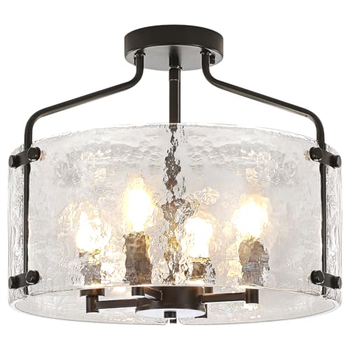 Black Semi Flush Mount Ceiling Lights Modern Entryway Hallway Light Fixture