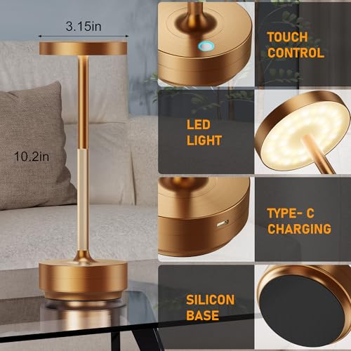 LED Cordless Table Lamp Rechargeable (2 Count)