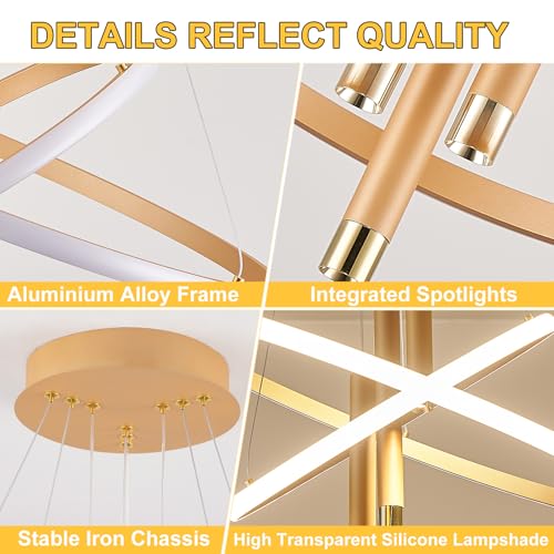 LED Gold Modern Chandeliers