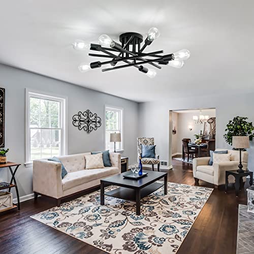 8 Lights Semi Flush Mount Ceiling Light Fixture