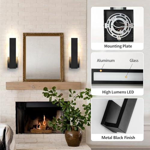 Aluminum LED Modern Wall Sconces Set of 2 (2 Count)