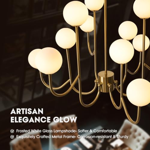 31.5″ Gold Sputnik Chandeliers for Dining Room Light Fixture