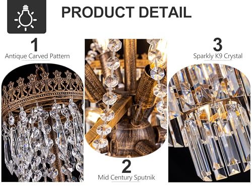 French Empire Crystal Chandelier for Entryway 11 Lights