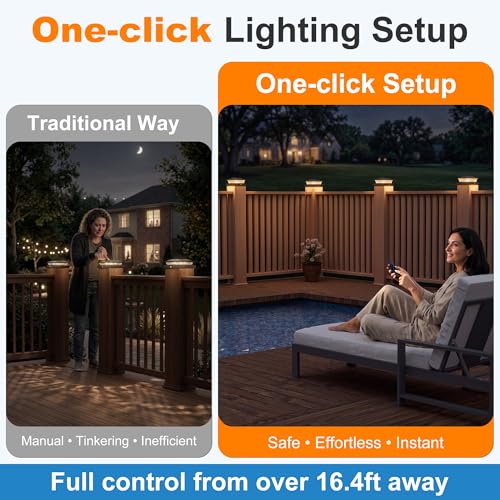 4x4 Post Solar Lights Color Changing with Remote (12 Count)
