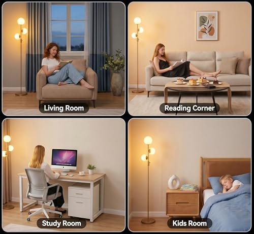 Dimmable 3 Globe Floor Lamp
