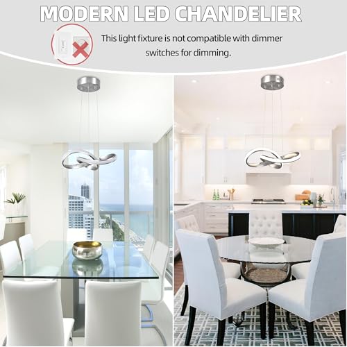 Modern LED Pendant Light Fixture Contemporary Round Ring Chandelier Nickel with 4500K and 59in Height Adjustable Hanging Lamp for Kitchen Island Hallway Foyer Closet Corridor