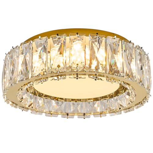 Dimmable Crystal Flush Mount Ceiling Light