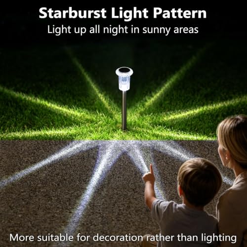 Solar Pathway Lights Outdoor Waterproof Cold White LED 15 Pack (15 Count)