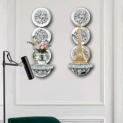 Set of 2 Crystal Crush Diamond Candle Sconces (2 Count)