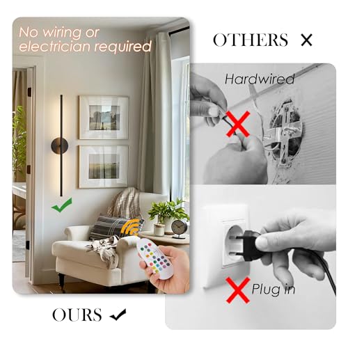 Battery Operated Wall Sconces Set of Two Wireless Wall Lights (2 Count)
