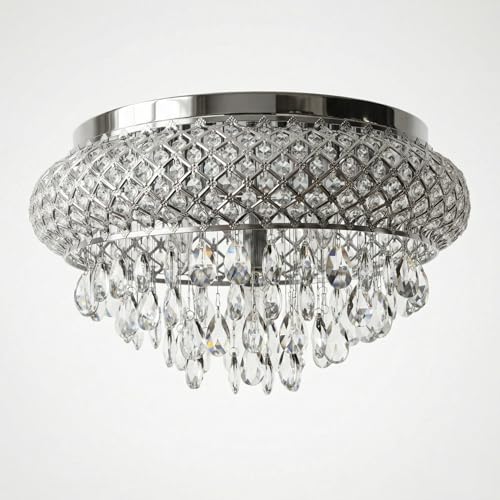 19.5'' Chrome Chandelier with Crystal Raindrop Prism