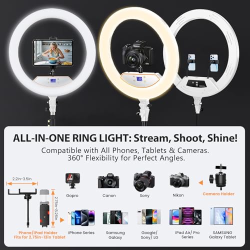 Large 22" Ring Light with Stand