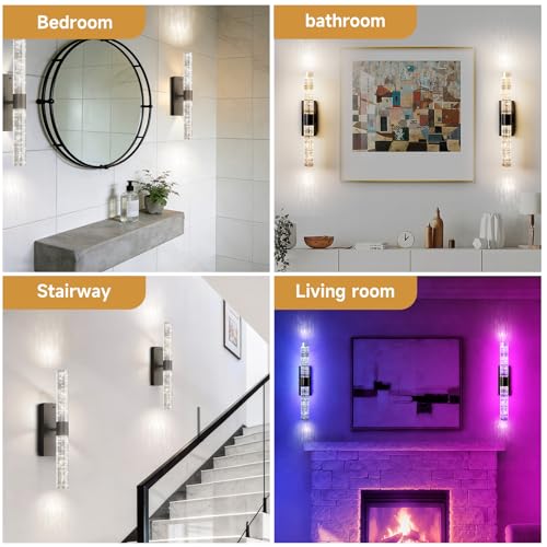 Crystal Battery Operated Wall Sconce
