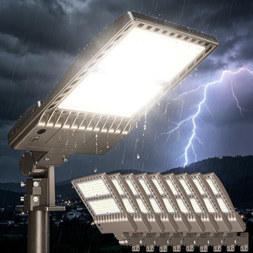 10Pack 400W LED Parking Lot Lights Dusk to Dawn 60000LM Arm & Slip Fitter