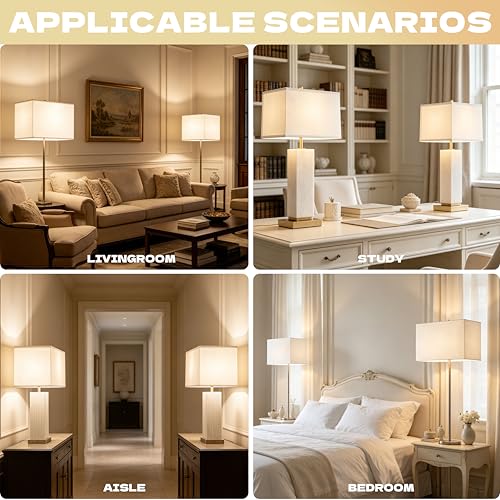 White Rectangle Lamp Shades Set of 2 Medium (2 Count)