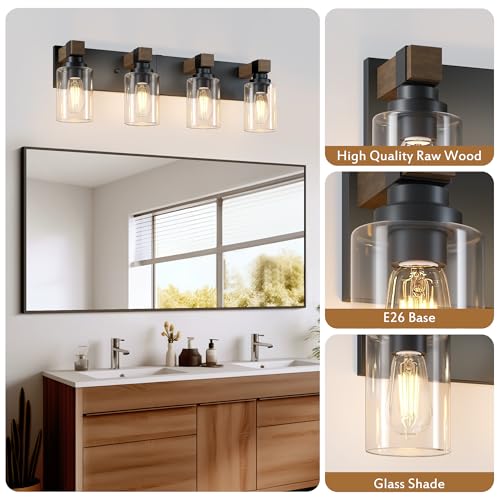 Farmhouse 4 Light Bathroom Vanity Light Fixtures