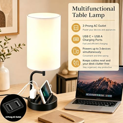 Touch Control USB Table Lamp with USB C