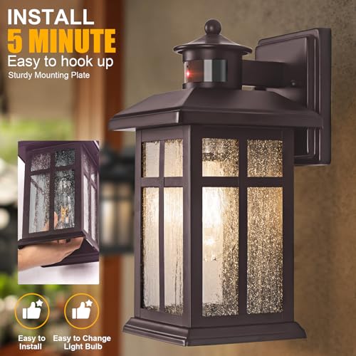 Exterior Light Fixtures Motion Sensor Wall Mount Oil Rubbed Bronze